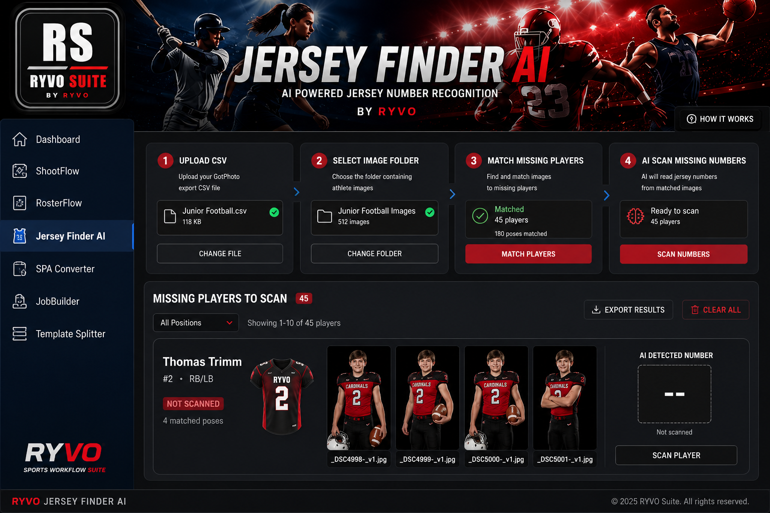 RYVO Jersey Finder