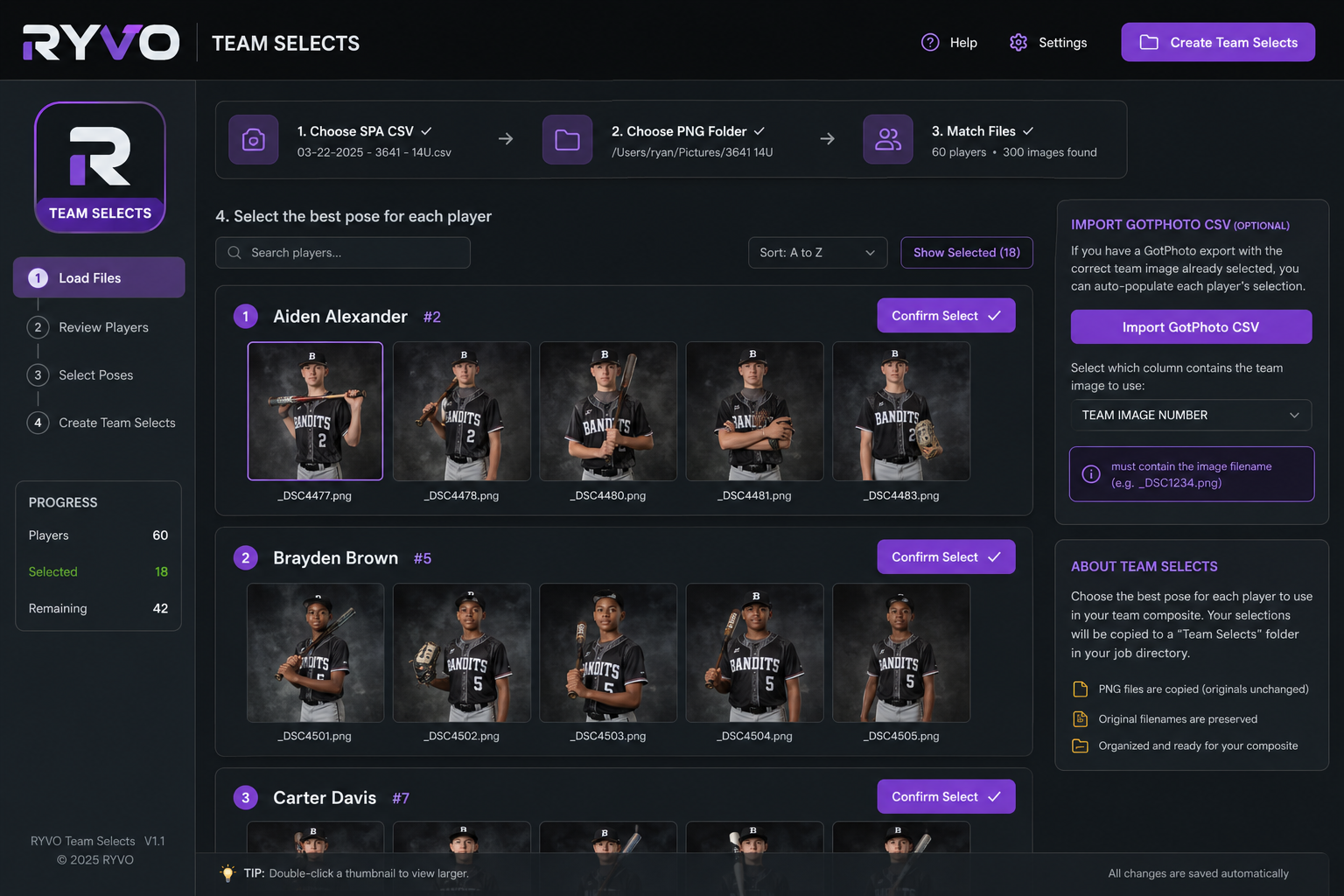 RYVO Team Selects